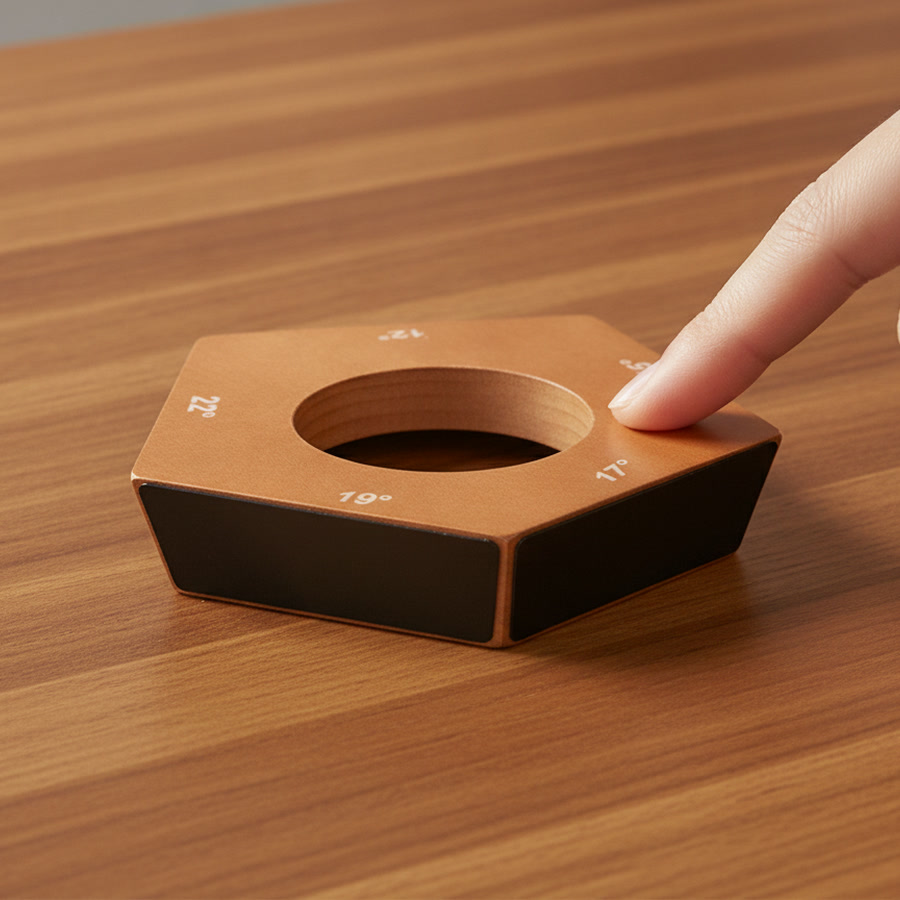 The five engraved angle settings on the RollHone block
