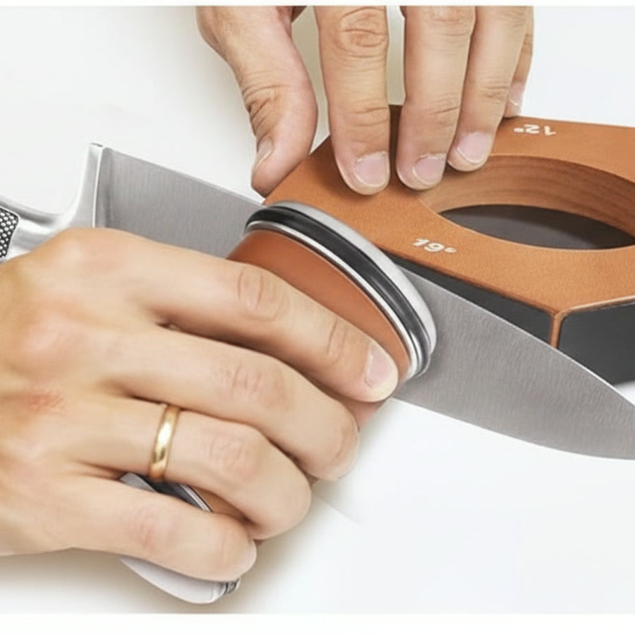 RollHone drum rolling along a knife edge at a locked angle
